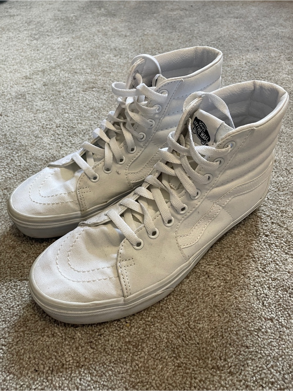Vans White High-Top Sk8-Hi Classic Sneakers